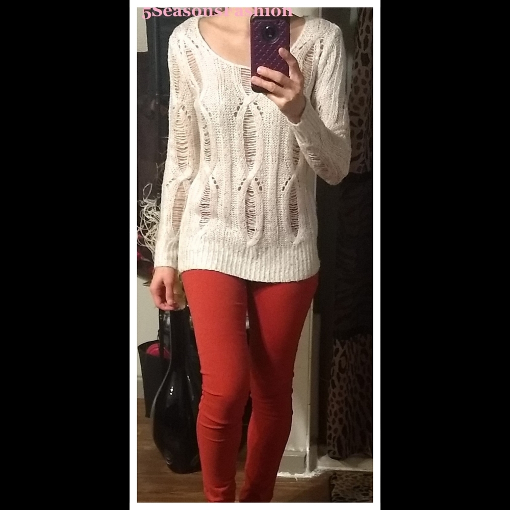 Skinny Jeans Rust Orange Red Curvy Jeggings Pants